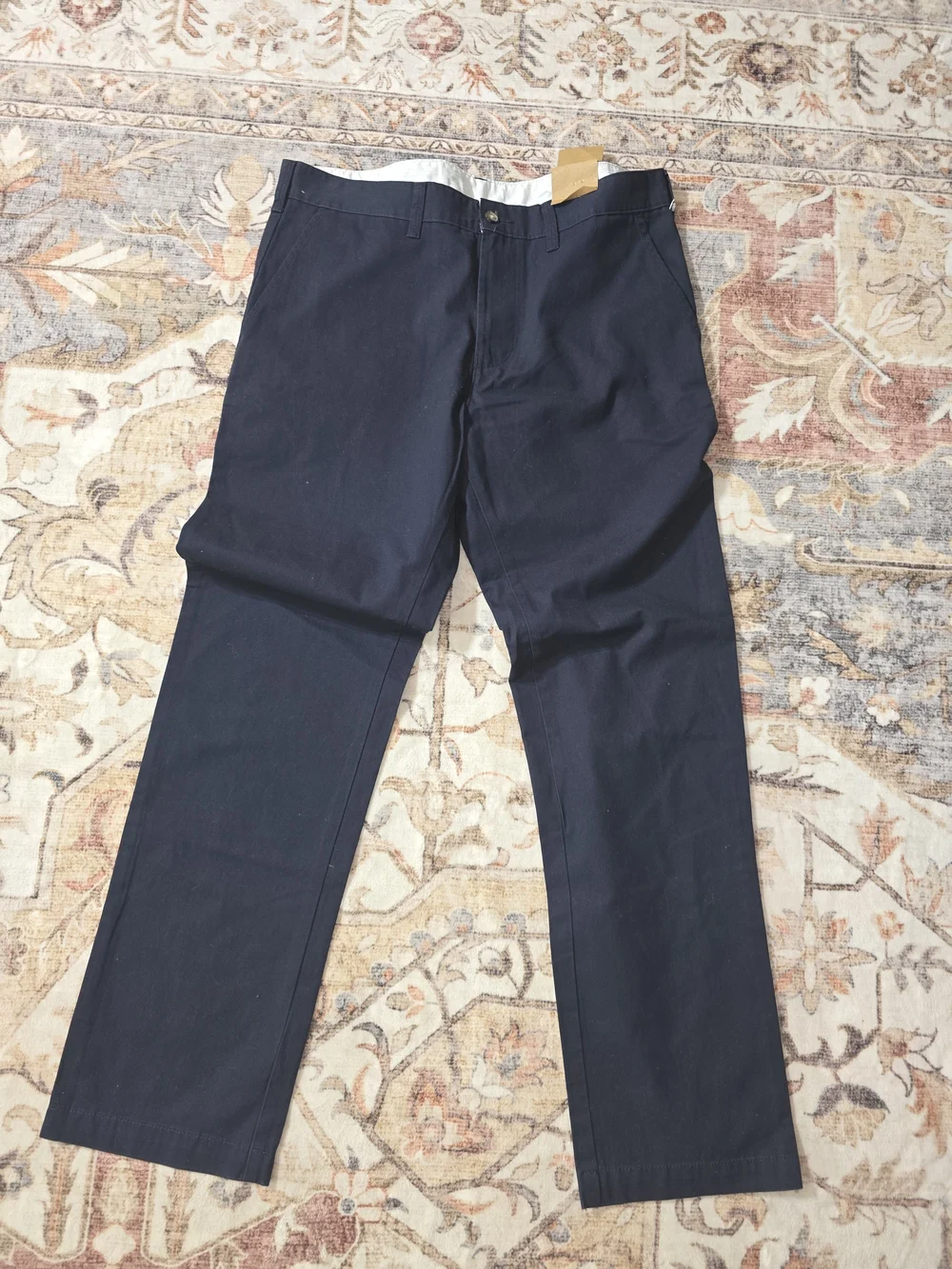 Men's Navy Straight-Leg Casual Pants